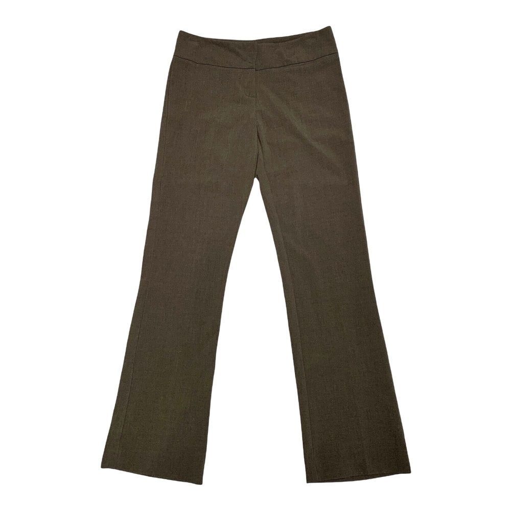 Kenneth Cole Womens Dress Pants Trousers Slacks Solid Brown Mid Rise Zip 4